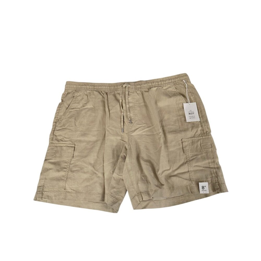 Free Assembly Men's Linen Blend Pull-On Cargo Shorts Plus Size 2XL NWT - Picture 3 of 7